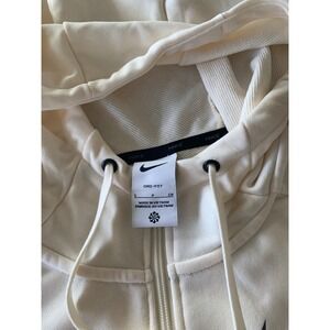 Nike Dri-FIT Full Zip Hoodie Cream Off-White Mens Small DA1477-110 Athletic